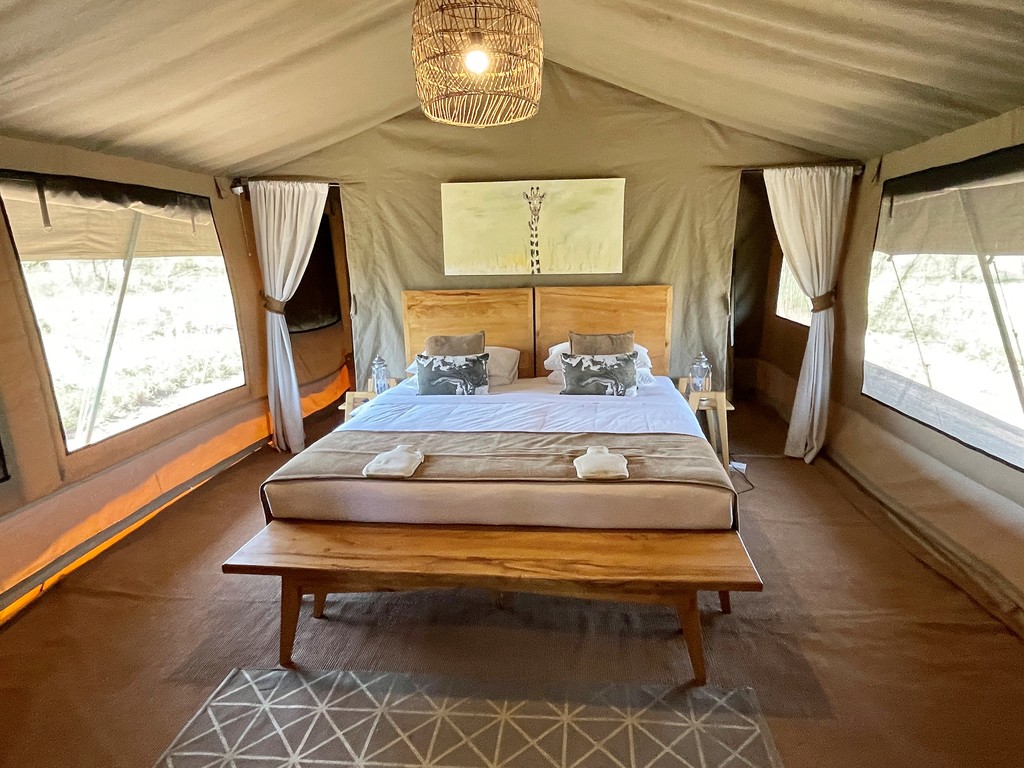 stijlvolle slaapkamer in de tent